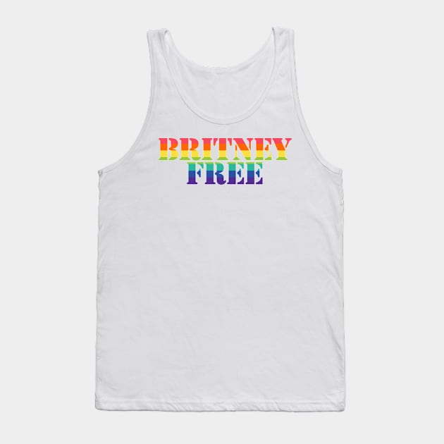 Free Britney Free Typography Rainbow Stripes Tank Top by ellenhenryart